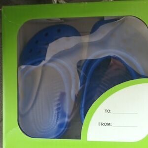 Brand new Blue bolt baby Crocs size 2C-3C